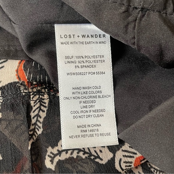 Lost + Wander Black Cream Floral Eclipse Of The Heart Midi Skirt- 35755 - Picture 9 of 10